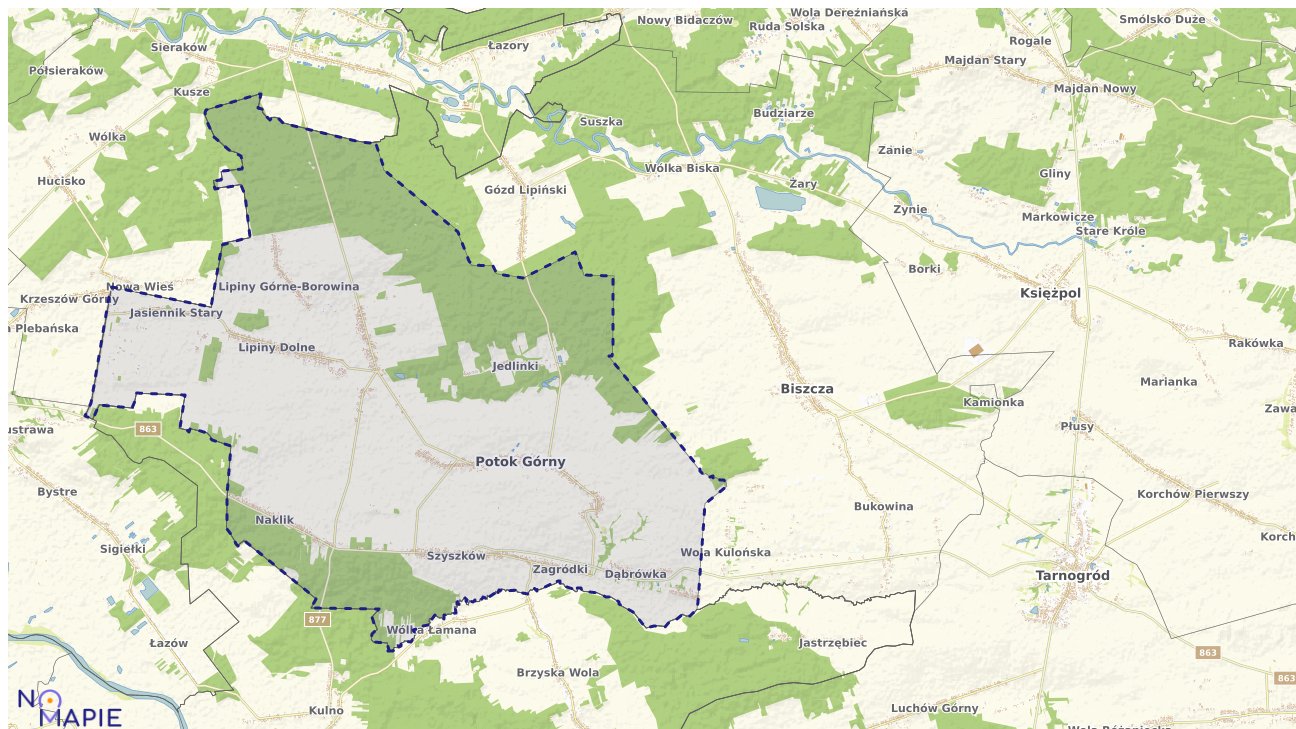 Mapa wyborów do sejmu Potok Górny