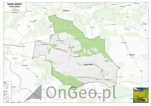 Mapa gminy Potok Górny